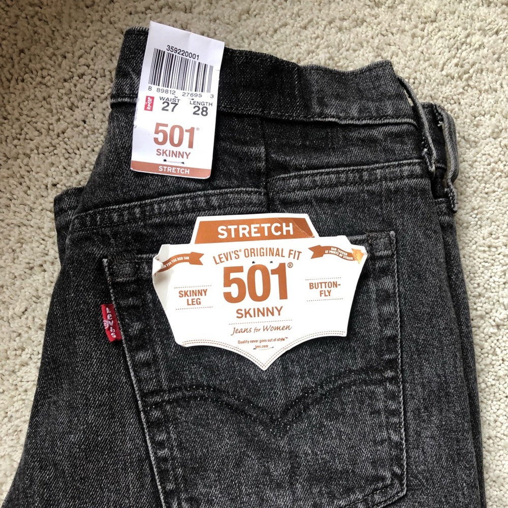 Levi’s 501 Stretch Skinny Altered Black Jeans